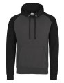 Baseball Hoodie AWDis Baseball Jh009 Charcoal-Jet Black